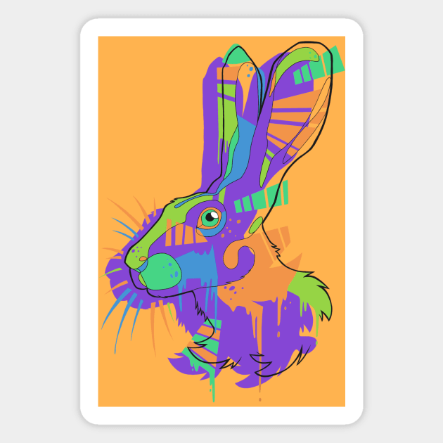 Color Outside the Lines - Rabbit Magnet by jzanderk